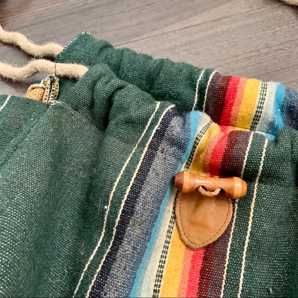 Vintage Style Green Bag with Rope straps - Picture 3 of 5